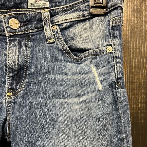 AG Adriano Goldschmied Jeans 27 Ankle Crop Cuffed Distressed Boho Mid Rise - Picture 4 of 16